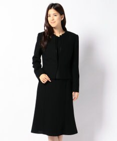 自由区 FORMAL 【ウォッシャブル対応】ドビーボーダーリボン ジャケット+ワンピース