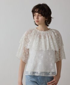 GRACE CONTINENTAL レースケープブラウス