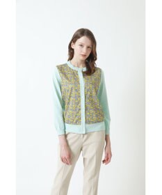 DAKS LIBERTYプリント インド長綿 ニットカーディガン