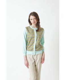 DAKS LIBERTYプリント インド長綿 ニットカーディガン