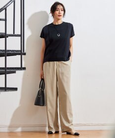 自由区 S 【カタログ掲載・洗える】フルダルスパンマイクロピーチワイドストレート パンツ