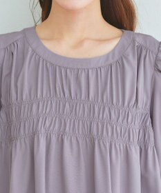 Tiaclasse L 【洗える】シャーリングチュニック