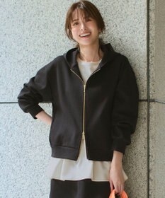 23区 【洗える】コットンエアーダンボール コクーン フーディー ブラック系