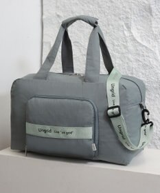 style code 【Ungrid/アングリッド】撥水軽量ソフトナイロン ロゴテープ折り畳みラージ　トラベルボストンバッグ(33L）