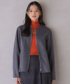 J.PRESS LADIES S ウールナイロンリバー ノーカラー コート