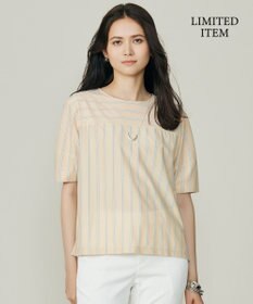 自由区 S 【WEB限定・洗える】ストライプハイゲージジャージー カットソー