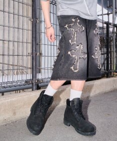 WEGO スーパーバギーフリンジデニムショーツ