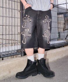 WEGO スーパーバギーフリンジデニムショーツ