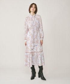 GRACE CONTINENTAL サラサプリントリボン付ワンピース