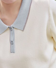 Tiaclasse L 配色ニットポロトップス