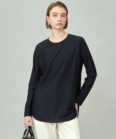 ICB L 【マシンウォッシャブル可】ライトトリコット バックスリット入り長袖プルオーバー