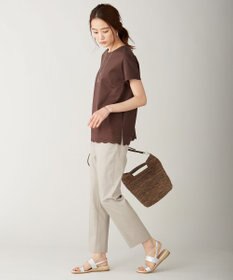 J.PRESS LADIES S 【シワになりにくい】コットンフィッティーシャーク テーパードパンツ