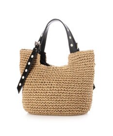 UNBILLION カシュカシュ cachecache / ドット刺繍ハンドル手編みトート