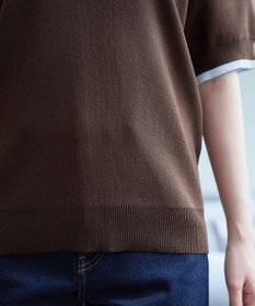 Tiaclasse L 配色ニットポロトップス