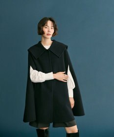 #Newans セーラーカラーダブルフェイスケープコート