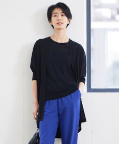 ICB 【洗える】ドライコットンアセテート ドルマンスリーブカーディガン