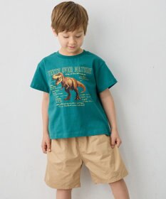 ANY KIDS 【洗濯機可能】恐竜プリント 半袖Tシャツ