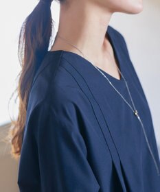 Tiaclasse L 【洗える】ストレッチタフタタックチュニックブラウス