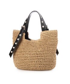 UNBILLION カシュカシュ cachecache / ドット刺繍ハンドル手編みトート