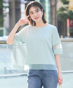 ANY SIS チュール切替ランタンスリーブ プルオーバー