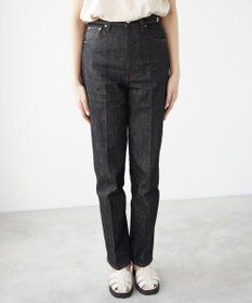 woadblue ＜坪田あさみさんコラボ＞RIGID HIGH RISE（BLACK） ハイライズストレートパンツ