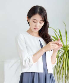 Tiaclasse L 【洗える】袖口リボンカットソーボレロカーディガン