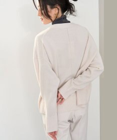 UNFILO 【洗える】クロップド Vネック カーディガン