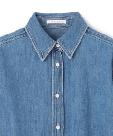 BEIGE， 【洗える・BAILA 11月号掲載】MARKEL / ボウタイ付きシャツカラーデニムシャツ