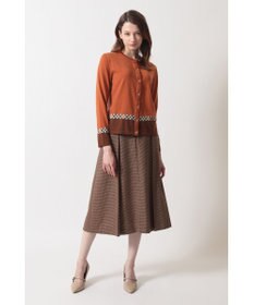 DAKS ジャカードクルーネックカーディガン