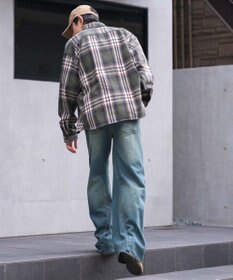 WEGO 【ウエスト調整可/SMLサイズ展開】ローライズカバーフィットフレアデニムパンツ