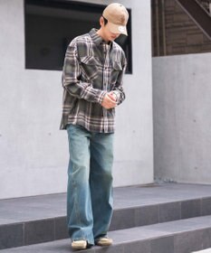 WEGO 【ウエスト調整可/SMLサイズ展開】ローライズカバーフィットフレアデニムパンツ