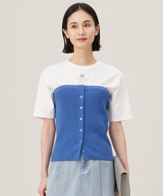 自由区 【洗える】ドライコットンハイゲージニット ビスチェ