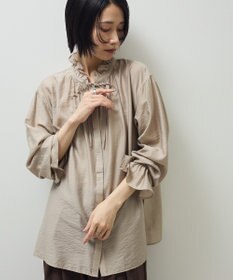 Green Parks フリルカラーリボンブラウス