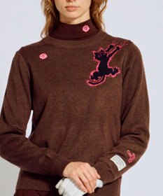 PW CIRCULUS 【WOMEN】Spark cat クルーネックニット ゴルフウェア レディース