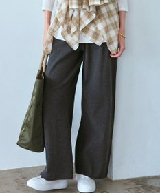 23区 【VERY9月号掲載/洗える/吊り干しOK】ヴィスコースストレッチ ワイド パンツ グレー系