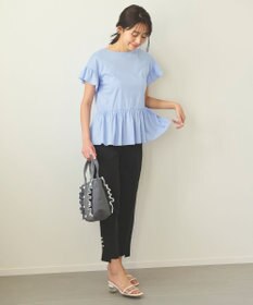 Feroux 【UVケア】フリルスリーブペプラム カットソー