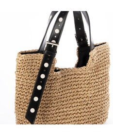 UNBILLION カシュカシュ cachecache / ドット刺繍ハンドル手編みトート