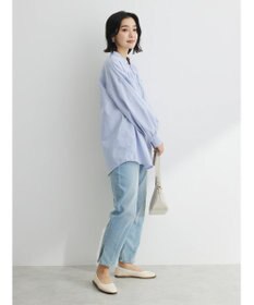 Green Parks ストライプレースアップシャツ