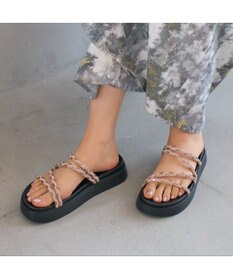 MODE ET JACOMO <carino>厚底ビジューサンダル