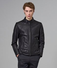 JOSEPH HOMME 【洗い加工】シュリンクエアレザー 　シングルライダースジャケット