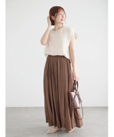 Te chichi 【接触冷感】エンボスロゴフレンチスリーブTシャツ