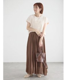 Te chichi 【接触冷感】エンボスロゴフレンチスリーブTシャツ