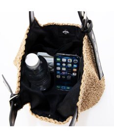 UNBILLION カシュカシュ cachecache / ドット刺繍ハンドル手編みトート