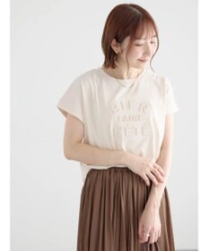 Te chichi 【接触冷感】エンボスロゴフレンチスリーブTシャツ