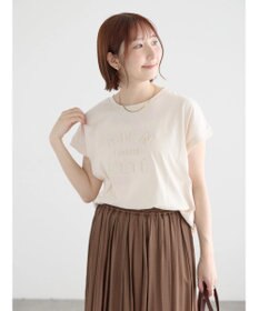 Te chichi 【接触冷感】エンボスロゴフレンチスリーブTシャツ