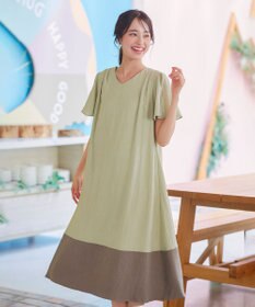 Tiaclasse 【洗える】 配色Aラインサックワンピース