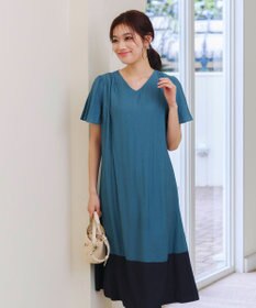 Tiaclasse 【洗える】 配色Aラインサックワンピース