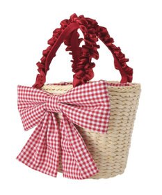 Maison de FLEUR リボンメイズフリルハンドルカゴバッグ