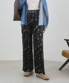 WEGO 【ANGIE VINTAGE】ベロア小花柄イージパンツ