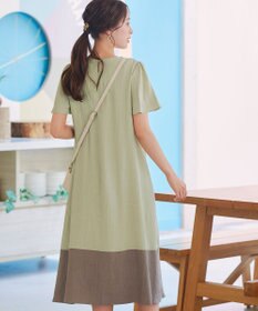 Tiaclasse 【洗える】 配色Aラインサックワンピース